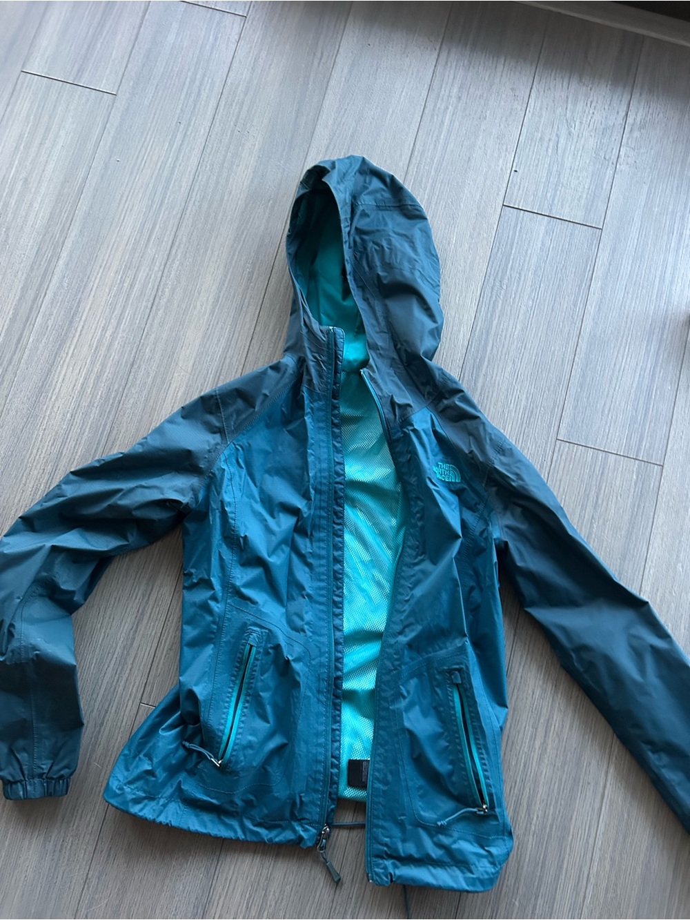 The North Face hooded rain jacket